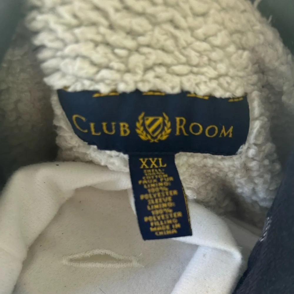 Club Room-Black/Gray Plaid heavyweight insulated button flannel Shirt